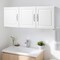 White Wall-Mounted Laundry Cabinet with 3 Doors and Adjustable Shelves 54 in